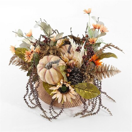Safavieh 26 in. Faux Pumpkin & Sunflower Potted Arrangement, Multi Color FXP1060A